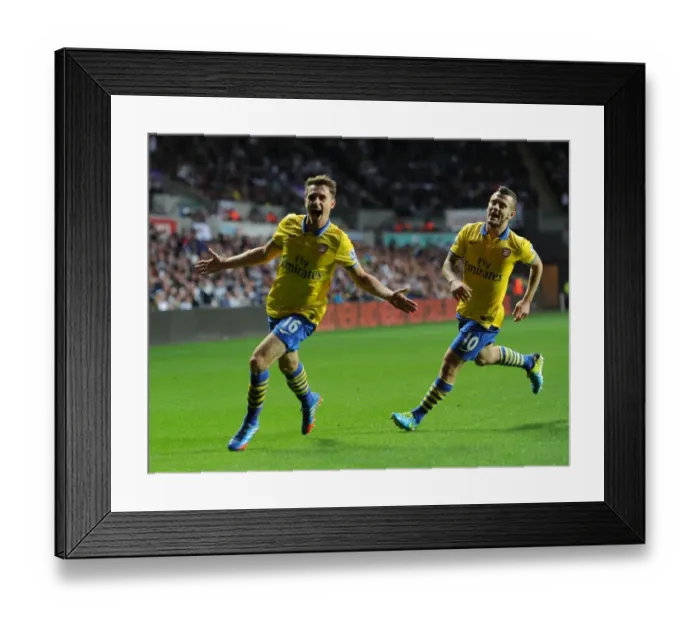 Framed Print : Ramsey and Wilshere Celebrate Arsenal's Victory: Swansea v Arsenal, 2013-14 Premier League Framed Print : Ramsey and Wilshere Celebrate Arsenal's Victory: Swansea v Arsenal, 2013-14 Premier League