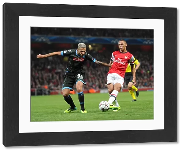 Kieran Gibbs (Arsenal) Valon Behrami (Napoli). Arsenal 2: 0 Napoli. UEFA Champions League
