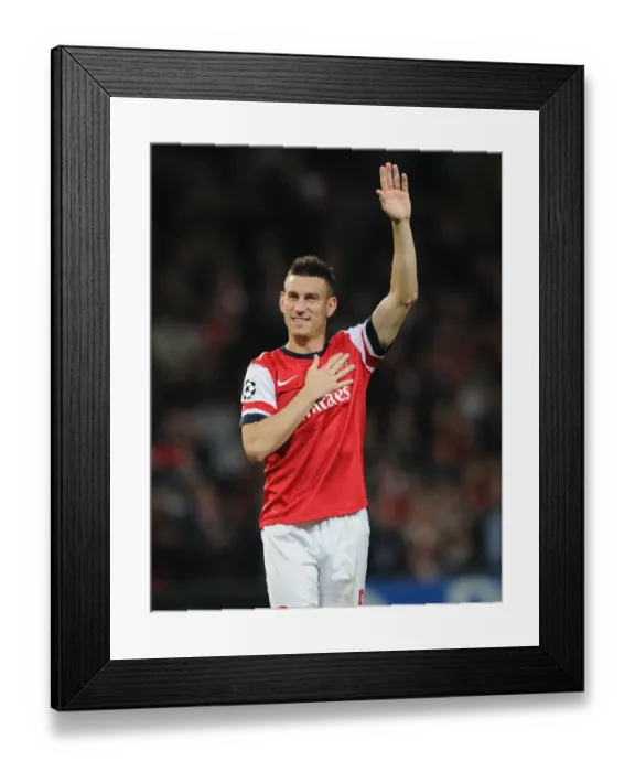 Framed Print : Arsenal's Koscielny Celebrates Goal Against Napoli in 2013 Champions League Framed Print : Arsenal's Koscielny Celebrates Goal Against Napoli in 2013 Champions League