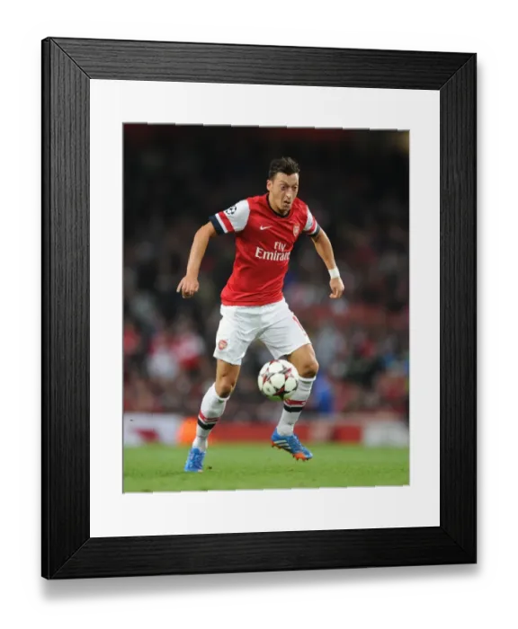 Framed Print : Mesut Ozil (Arsenal). Arsenal 2: 0 Napoli. UEFA Champions League. Group F. Emirates Stadium, 1  /  10  /  13