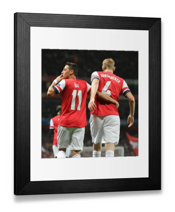 Framed Print : Mesut Ozil Scores First Arsenal Goal: Arsenal 1-0 SSC Napoli, UEFA Champions League 2013-14