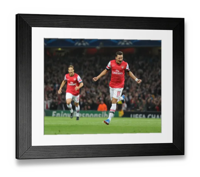 Framed Print : Mesut Ozil Scores First Arsenal Goal: Arsenal vs. SSC Napoli, UEFA Champions League 2013-14 Framed Print : Mesut Ozil Scores First Arsenal Goal: Arsenal vs. SSC Napoli, UEFA Champions League 2013-14