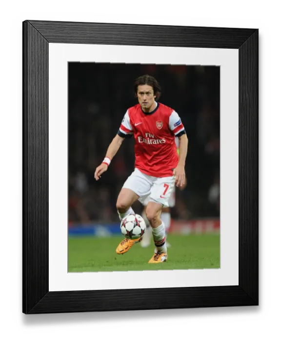 Framed Print : Arsenal's Tomas Rosicky in Action Against Napoli, UEFA Champions League 2013-14