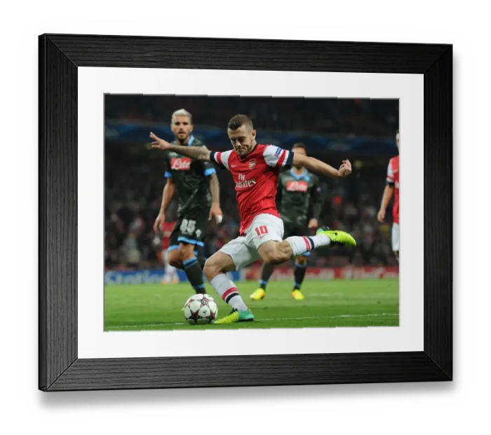 Framed Print : Jack Wilshere: Arsenal vs Napoli, UEFA Champions League 2013-14 - In Action