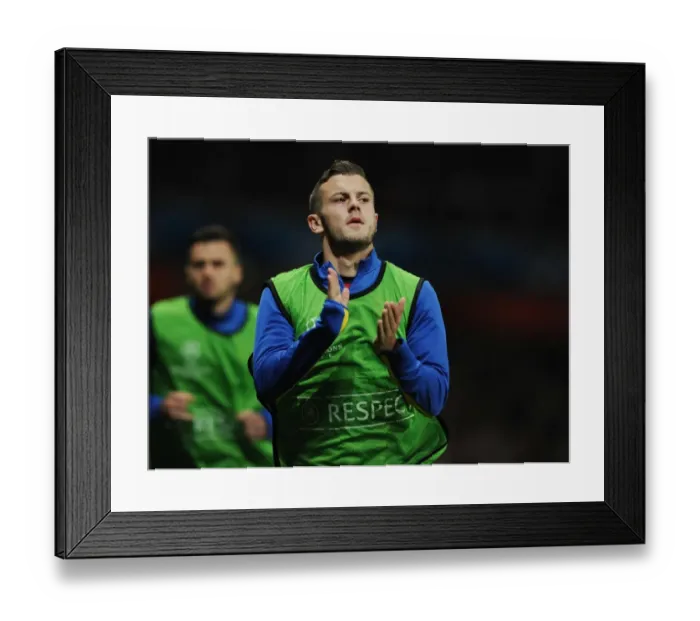 Framed Print : Jack Wilshere: In Action for Arsenal Against Napoli, UEFA Champions League, 2013