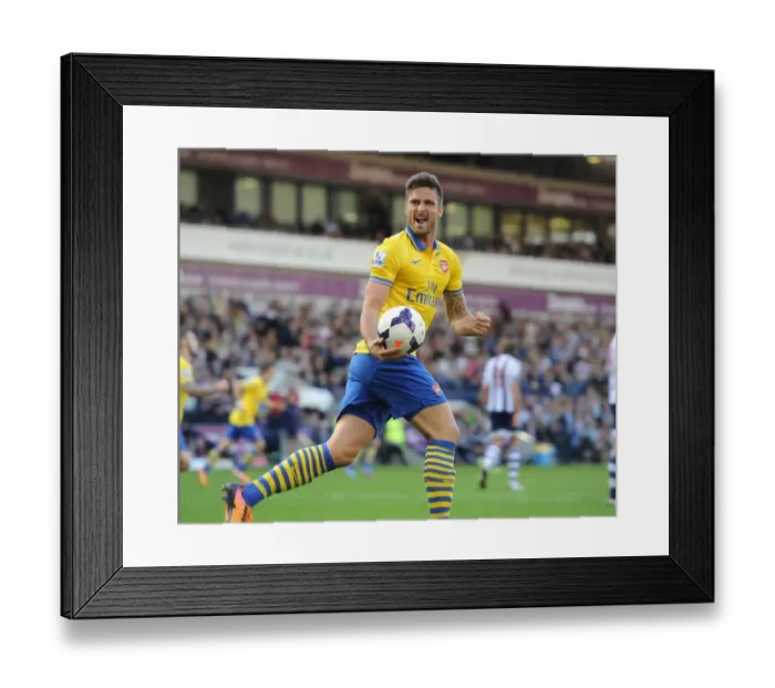 Framed Print : Giroud and Wilshere: Arsenal's Goal Celebration vs. West Bromwich Albion (2013-14) Framed Print : Giroud and Wilshere: Arsenal's Goal Celebration vs. West Bromwich Albion (2013-14)