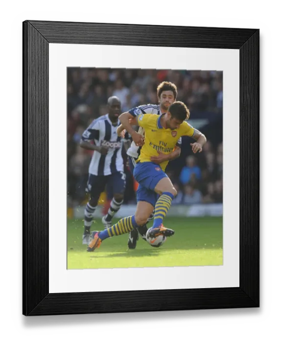 Framed Print : Olivier Giroud vs Claudio Yacob: A Battle in the Premier League - West Bromwich Albion vs Arsenal (2013-14) Framed Print : Olivier Giroud vs Claudio Yacob: A Battle in the Premier League - West Bromwich Albion vs Arsenal (2013-14)
