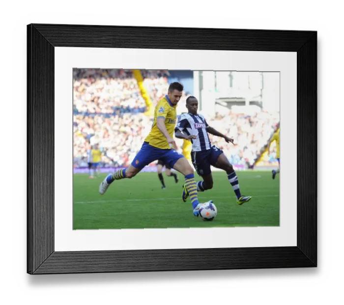 Framed Print : Clash at The Hawthorns: Jenkinson vs. Berahino - West Bromwich Albion vs. Arsenal, 2013-14 Premier League
