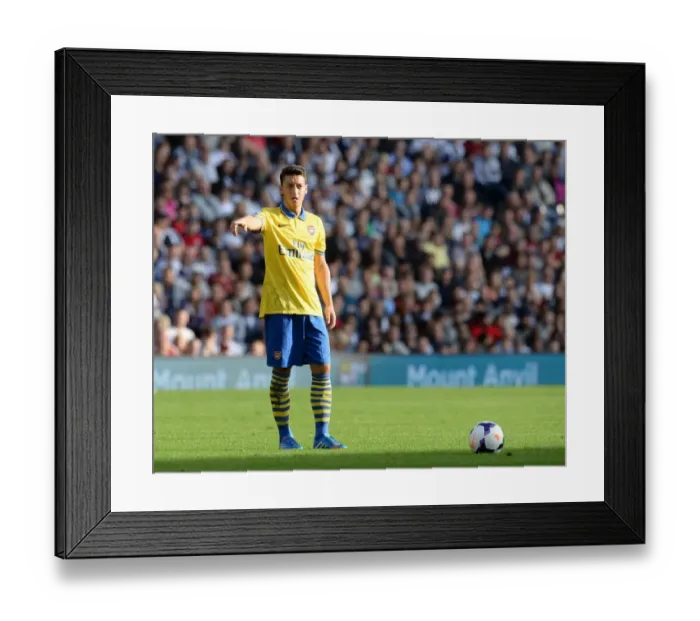 Framed Print : Mesut Ozil in Action: West Bromwich Albion vs. Arsenal, 2013-14 Premier League