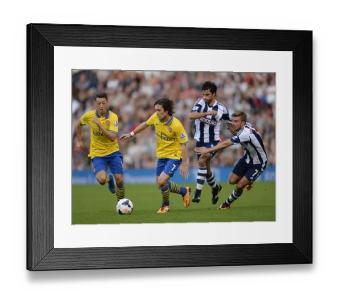 Framed Print : Midfield Showdown: Ozil and Rosicky vs Yacob and Morrison - Arsenal vs West Bromwich Albion (2013-14)
