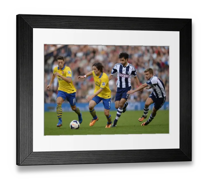 Framed Print : Battle of Midfield: Ozil and Rosicky vs. Yacob and Morrison - Arsenal vs. West Bromwich Albion (2013-14)