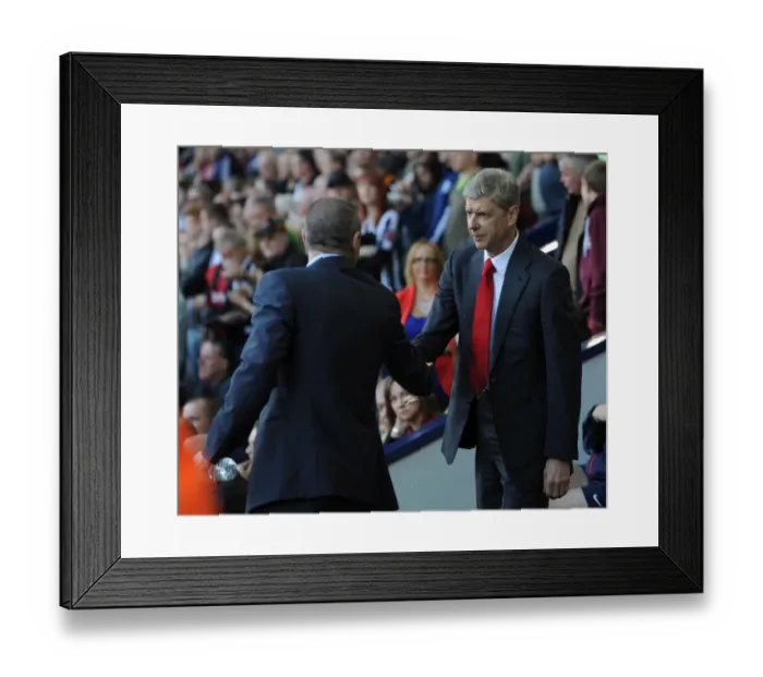 Framed Print : Arsene Wenger and Steve Clarke: A Pre-Match Handshake at The Hawthorns (West Bromwich Albion vs Arsenal, 2013-14)