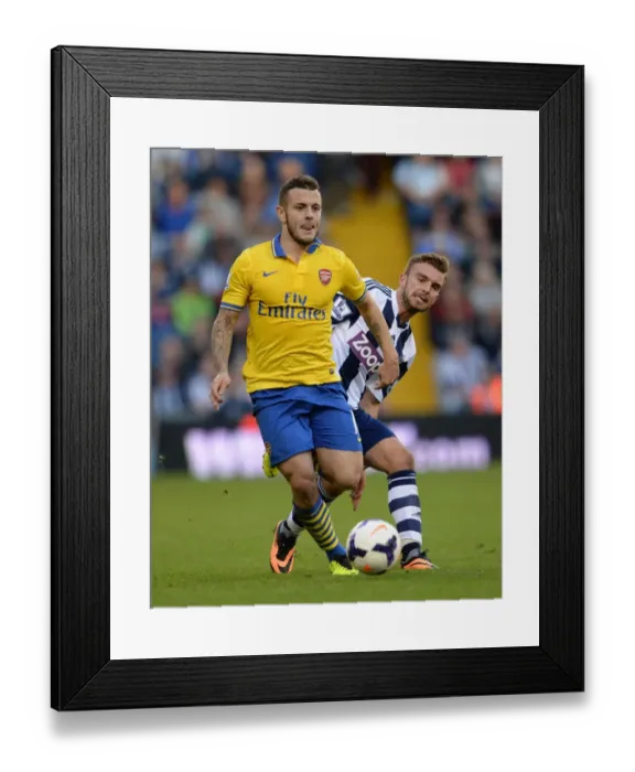 Framed Print : Jack Wilshere vs. James Morrison: Battle in the Midfield - West Bromwich Albion vs. Arsenal (2013-14)
