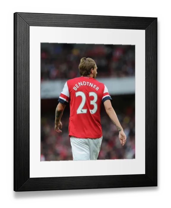 Framed Print : Nicklas Bendtner in Action: Arsenal vs Norwich City, Premier League 2013-14