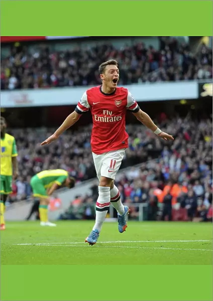 Mesut Ozil Scores Arsenal's Second Goal Against Norwich City (2013-14)