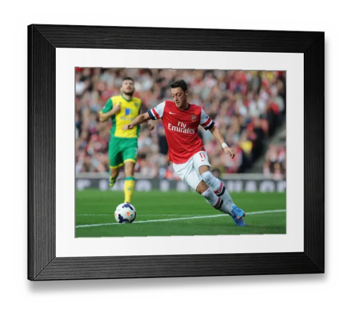 Framed Print : Mesut Ozil in Action: Arsenal vs Norwich City, Premier League 2013-14 Framed Print : Mesut Ozil in Action: Arsenal vs Norwich City, Premier League 2013-14