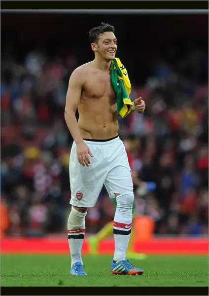 Mesut Ozil (Arsenal) after the match. Arsenal 4: 1 Norwich City. Barclays Premier League