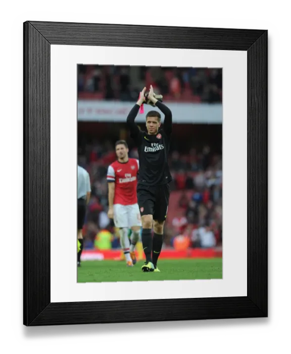 Framed Print : Arsenal's Wojciech Szczesny Celebrates with Fans after Arsenal v Norwich City Victory (2013-14) Framed Print : Arsenal's Wojciech Szczesny Celebrates with Fans after Arsenal v Norwich City Victory (2013-14)