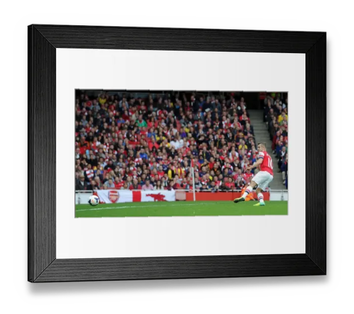 Framed Print : Jack Wilshere Scores First Goal: Arsenal vs Norwich City, 2013-14 Premier League Framed Print : Jack Wilshere Scores First Goal: Arsenal vs Norwich City, 2013-14 Premier League