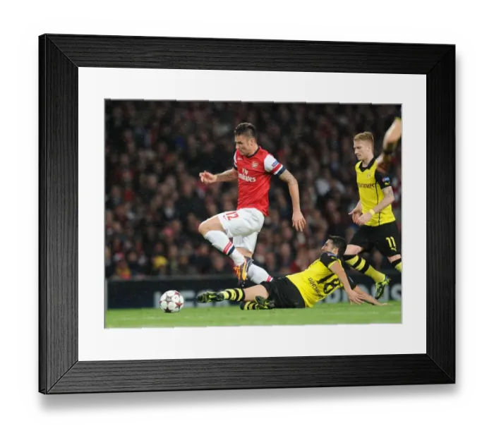 Framed Print : Clash of Champions: Giroud vs. Sahin - Arsenal vs. Borussia Dortmund (2013)