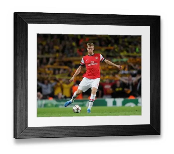 Framed Print : Per Mertesacker (Arsenal). Arsenal 1: 2 Borussia Dortmund. UEFA Champions League. Group F Framed Print : Per Mertesacker (Arsenal). Arsenal 1: 2 Borussia Dortmund. UEFA Champions League. Group F
