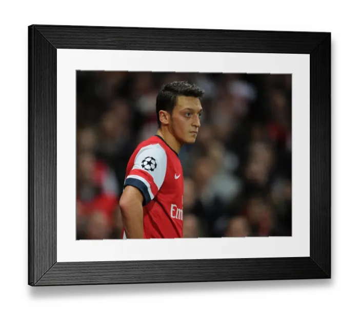 Framed Print : Mesut Ozil in Action: Arsenal vs Borussia Dortmund, UEFA Champions League (2013)