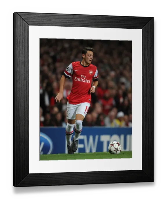 Framed Print : Mesut Ozil in Action: Arsenal vs Borussia Dortmund, UEFA Champions League, 2013