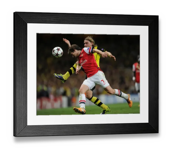 Framed Print : Rosicky vs. Schmelzer: A Champions League Showdown at the Emirates Framed Print : Rosicky vs. Schmelzer: A Champions League Showdown at the Emirates
