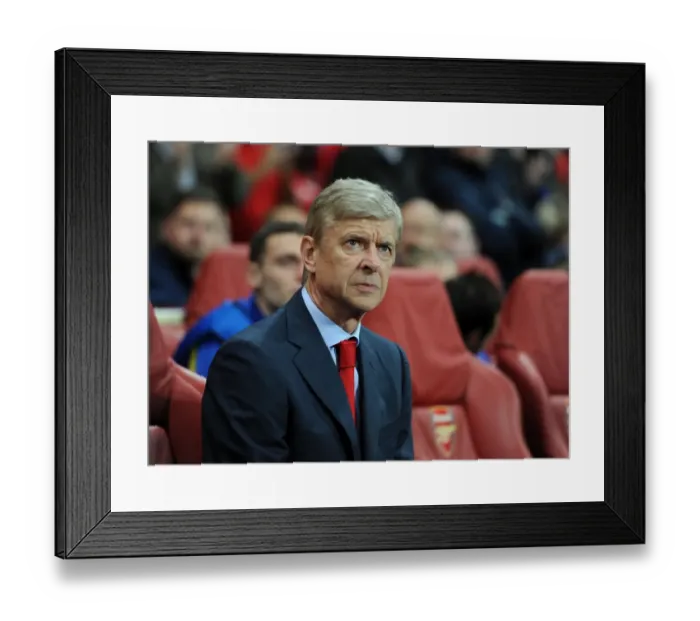 Framed Print : Arsene Wenger the Arsenal Manager. Arsenal 1: 2 Borussia Dortmund. UEFA Champions League Framed Print : Arsene Wenger the Arsenal Manager. Arsenal 1: 2 Borussia Dortmund. UEFA Champions League