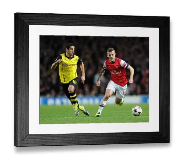 Framed Print : Arsenal vs Borussia Dortmund: Wilshere vs Mkhitaryan Clash in the Champions League Framed Print : Arsenal vs Borussia Dortmund: Wilshere vs Mkhitaryan Clash in the Champions League