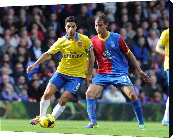 Mikel Arteta (Arsenal) Marouane Chamakh (Palace). Crystal Palace 0: 2 Arsenal. Barclays