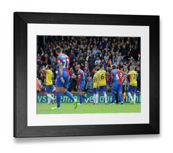 Framed Print : Mikel Arteta's Red Card: Crystal Palace vs. Arsenal, 2013-14 Premier League