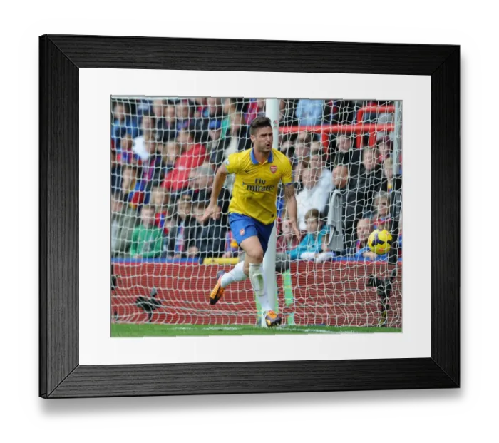 Framed Print : Olivier Giroud's Brace: Arsenal Secures Victory over Crystal Palace (2013-14)