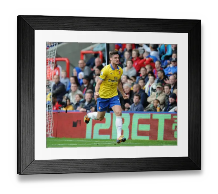 Framed Print : Olivier Giroud Scores Arsenal's Second Goal Against Crystal Palace (2013-14)