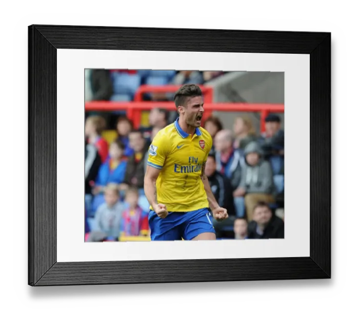 Framed Print : Olivier Giroud Scores Arsenal's Second Goal Against Crystal Palace (2013-14) Framed Print : Olivier Giroud Scores Arsenal's Second Goal Against Crystal Palace (2013-14)
