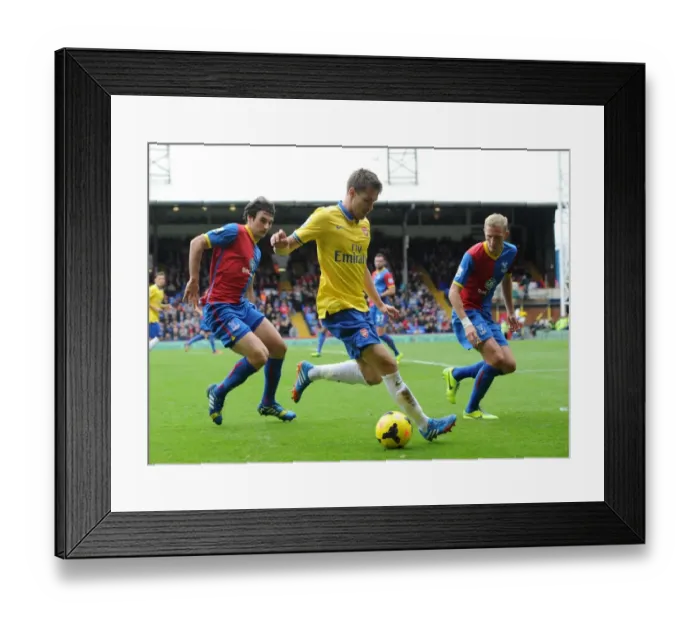 Framed Print : Aaron Ramsey (Arsenal) Mile Jadinak and Dean Moxey (Palace). Crystal Palace 0: 2 Arsenal Framed Print : Aaron Ramsey (Arsenal) Mile Jadinak and Dean Moxey (Palace). Crystal Palace 0: 2 Arsenal