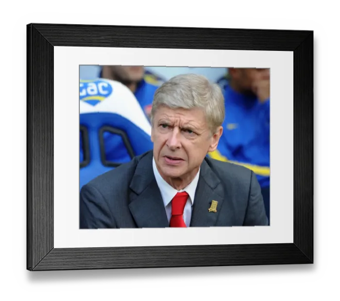 Framed Print : Arsene Wenger: Arsenal Manager Facing Crystal Palace, Premier League 2013-14
