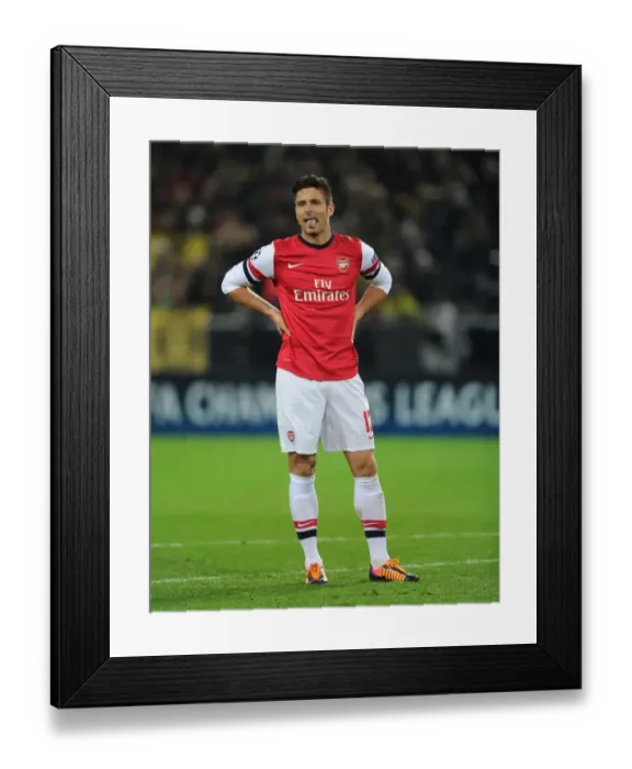 Framed Print : Olivier Giroud: Arsenal's Champion League Warrior vs. Borussia Dortmund