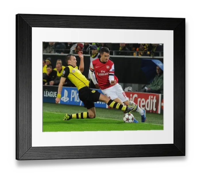 Framed Print : Clash of Titans: Ramsey vs. Schmelzer - Borussia Dortmund vs. Arsenal, UEFA Champions League (2013)