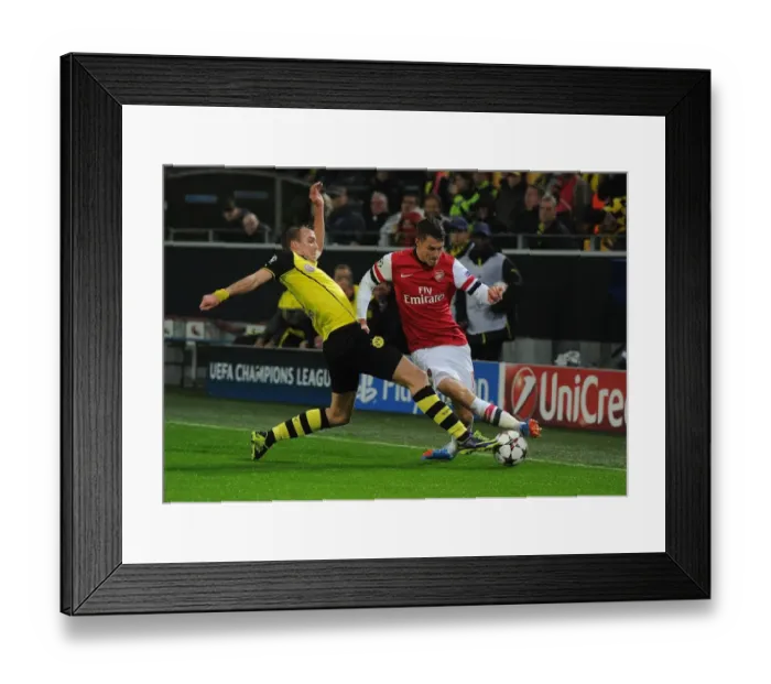 Framed Print : Clash of Titans: Ramsey vs. Schmelzer - Borussia Dortmund vs. Arsenal, UEFA Champions League (2013)