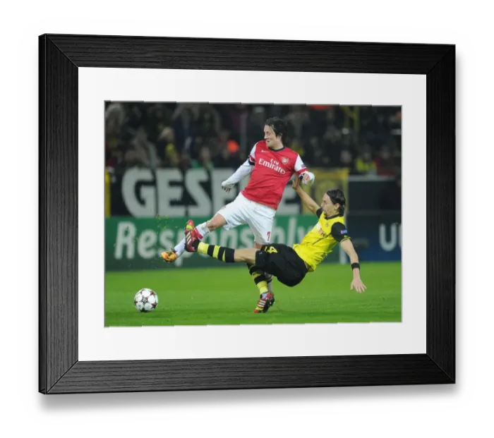Framed Print : Clash of Titans: Rosicky vs. Subotic - Borussia Dortmund vs. Arsenal, UEFA Champions League (2013)