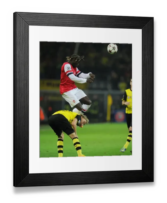 Framed Print : Battleground Bundesliga: Sagna vs. Subotic - Arsenal vs. Borussia Dortmund, UEFA Champions League, 2013 Framed Print : Battleground Bundesliga: Sagna vs. Subotic - Arsenal vs. Borussia Dortmund, UEFA Champions League, 2013