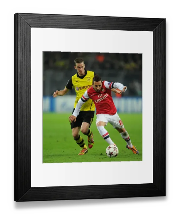 Framed Print : Clash of Midfield Titans: Santi Cazorla vs. Sven Bender (Borussia Dortmund vs. Arsenal, 2013-14 UEFA Champions League) Framed Print : Clash of Midfield Titans: Santi Cazorla vs. Sven Bender (Borussia Dortmund vs. Arsenal, 2013-14 UEFA Champions League)
