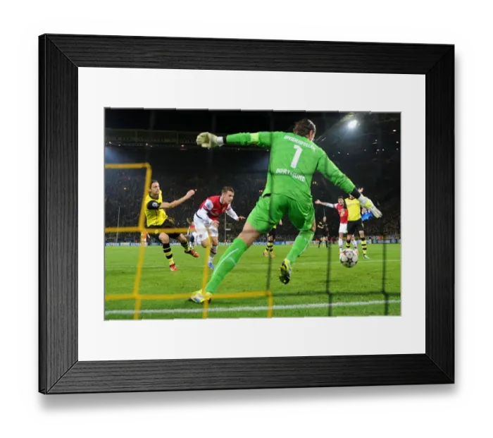 Framed Print : Aaron Ramsey Scores the Winner: Borussia Dortmund vs. Arsenal, UEFA Champions League, 2013 Framed Print : Aaron Ramsey Scores the Winner: Borussia Dortmund vs. Arsenal, UEFA Champions League, 2013