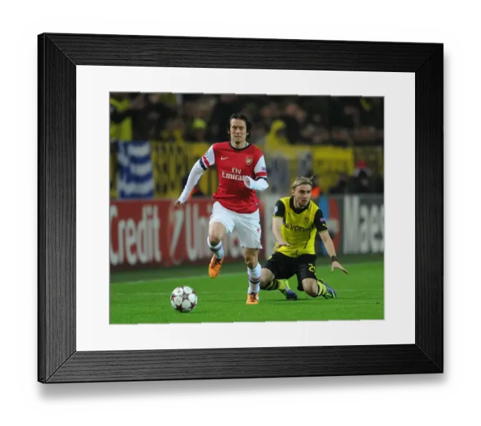 Framed Print : Clash of Titans: Rosicky vs. Schmelzer - Borussia Dortmund vs. Arsenal, UEFA Champions League, 2013