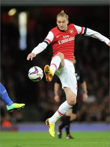 Arsenal vs Chelsea: Bendtner in Action - Capital One Cup 2013-14