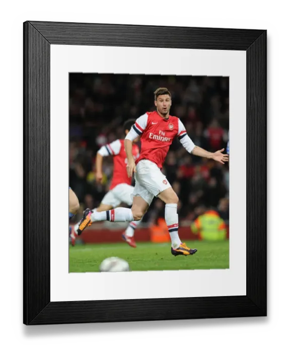 Framed Print : Arsenal's Olivier Giroud in Action against Chelsea in the Capital One Cup Framed Print : Arsenal's Olivier Giroud in Action against Chelsea in the Capital One Cup