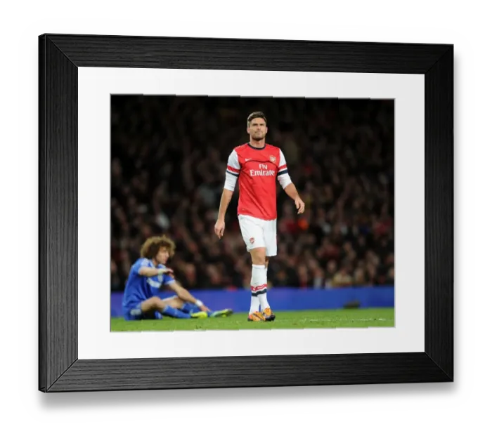 Framed Print : Giroud vs. Chelsea: Arsenal's Star Forward Battles in Capital One Cup Showdown Framed Print : Giroud vs. Chelsea: Arsenal's Star Forward Battles in Capital One Cup Showdown