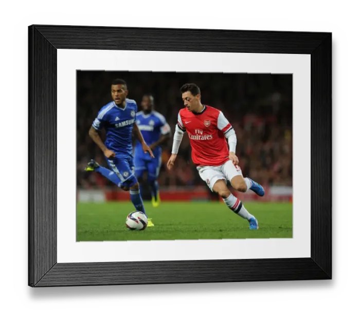 Framed Print : Mesut Ozil in Action: Arsenal vs. Chelsea, Capital One Cup 2013-14