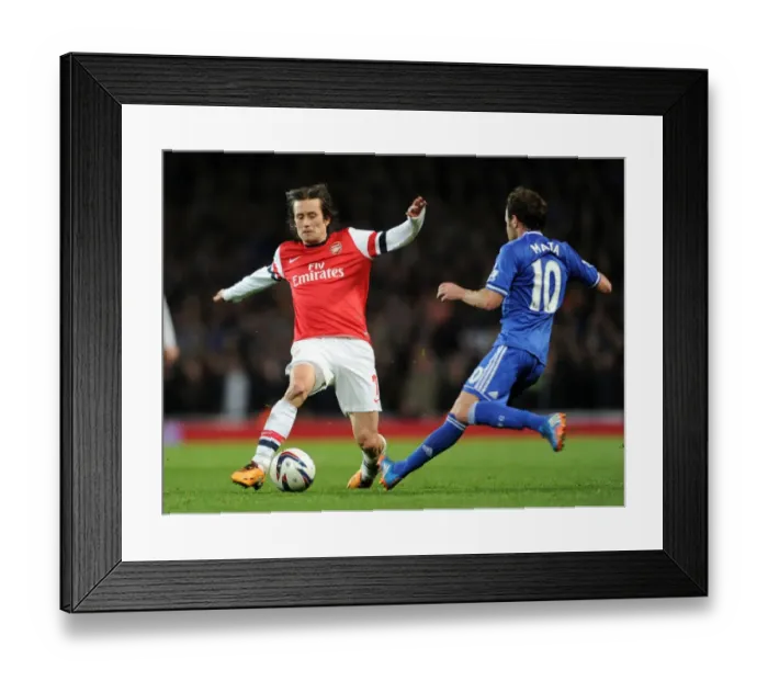 Framed Print : Arsenal vs. Chelsea: Rosicky vs. Mata - Capital One Cup Intense Battle Framed Print : Arsenal vs. Chelsea: Rosicky vs. Mata - Capital One Cup Intense Battle